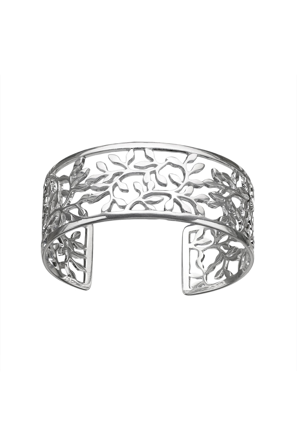 Silver Leaves Cuff Bangle