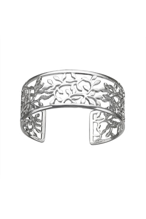 Silver Leaves Cuff Bangle