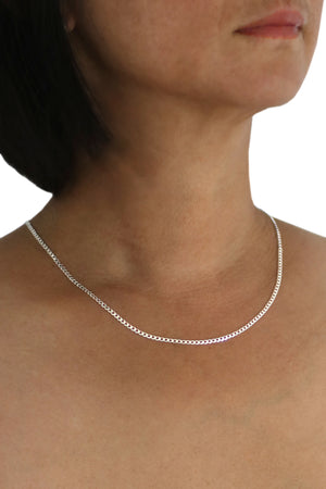 Silver Flat Curb Chain