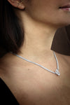 Silver Curb Necklace with T-Bar