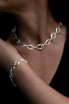 Double Loop Silver Necklet