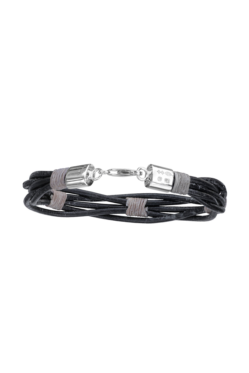 Mens Leather Wrap Bracelet Sterling Silver Beaded Wristband - Etsy UK | Mens  jewelry bracelet, Leather wrap bracelet, Mens leather bracelet