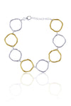 Silver and Gold Open Circles Bracelet