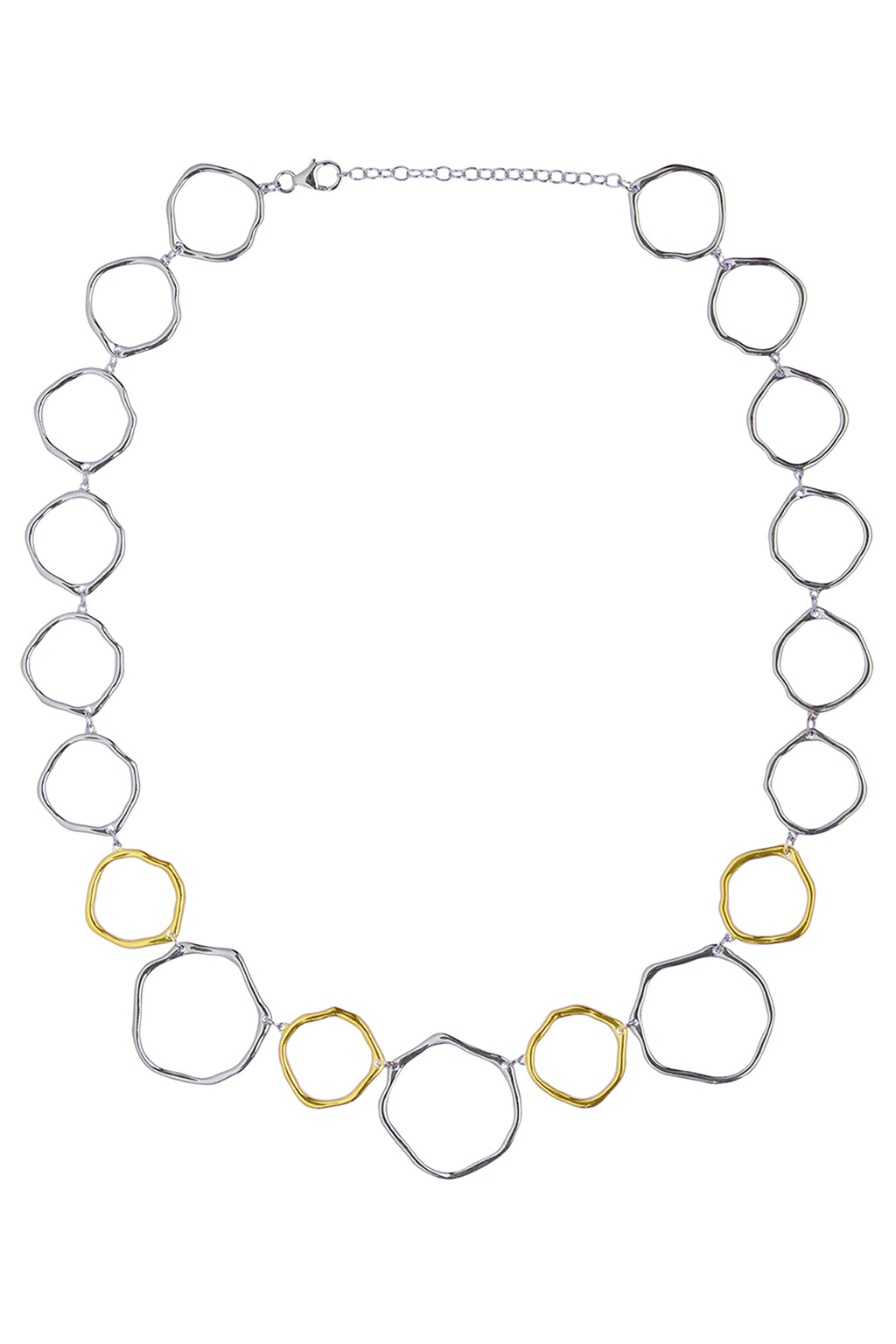 Silver/Gold Open Circles Necklace