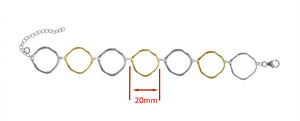 Silver and Gold Open Circles Bracelet