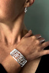Silver Leaves Cuff Bangle