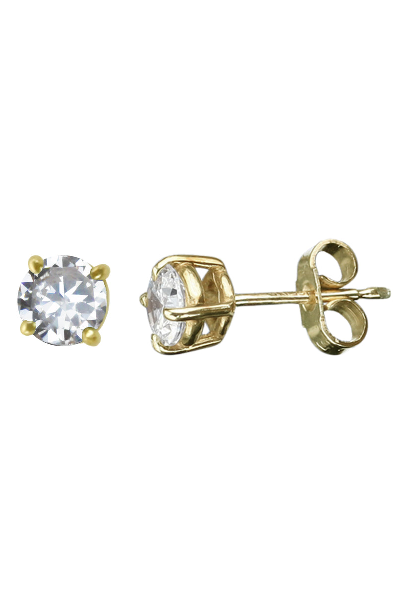 Cubic Zirconia Gold stud earrings