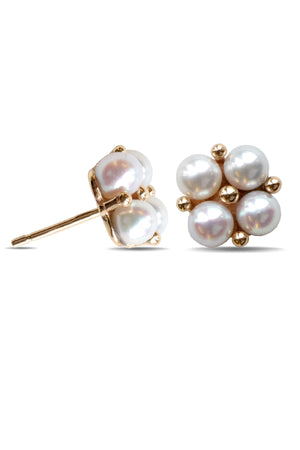 9ct Gold Pearl Cluster Stud