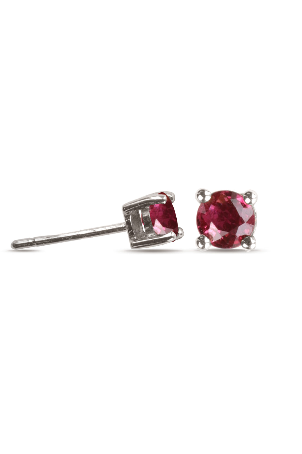 9ct White Gold Ruby Stud Earring