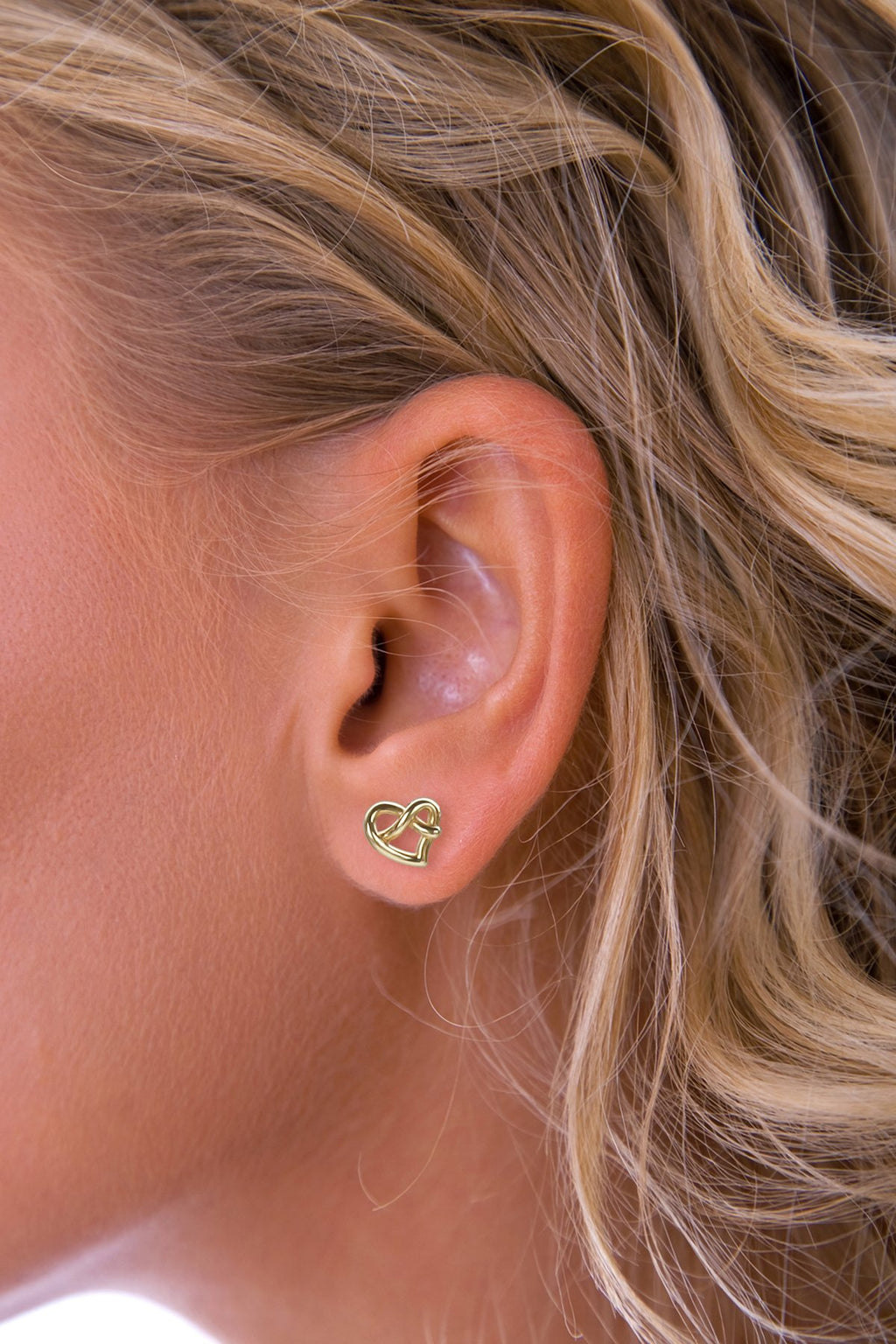 Gold Heart Knot Earrings
