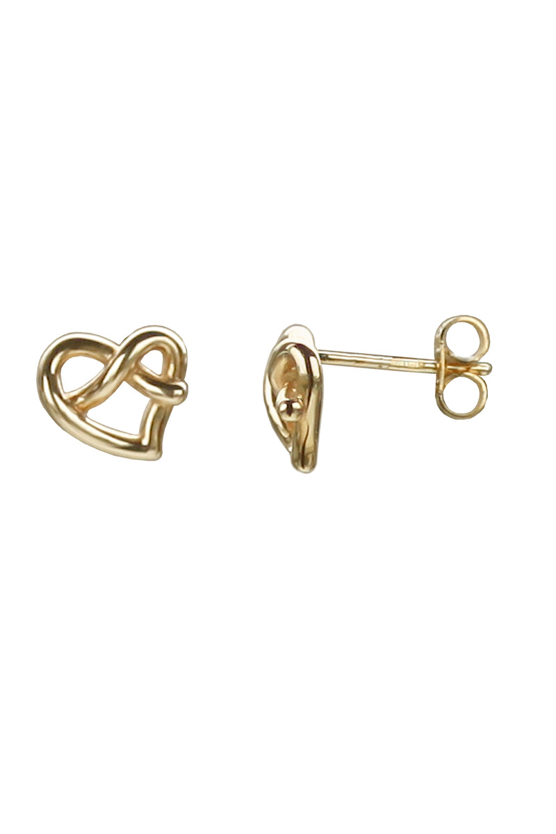 Gold Heart Knot Earrings