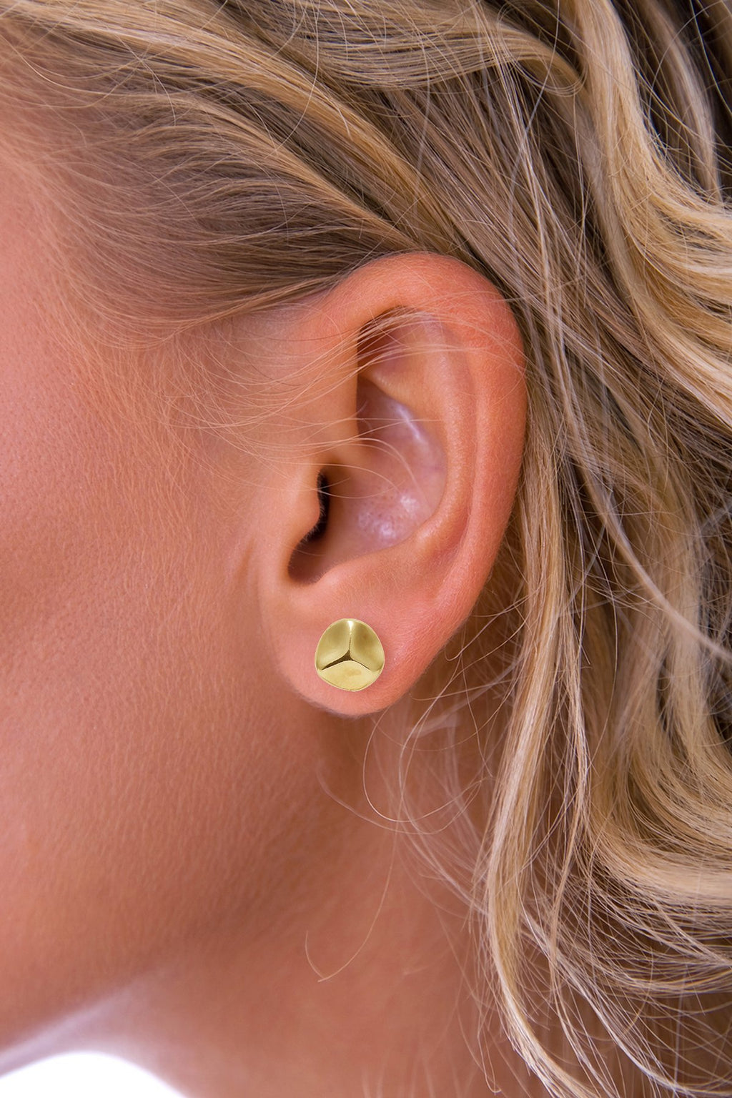 Gold Trefoil Stud Earrings
