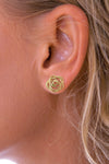 Gold Rose Design Earring