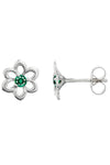 Emerald Flower Stud Earring