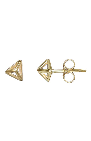 Gold Pyramid Stud Earrings / Nina  B Jewellery