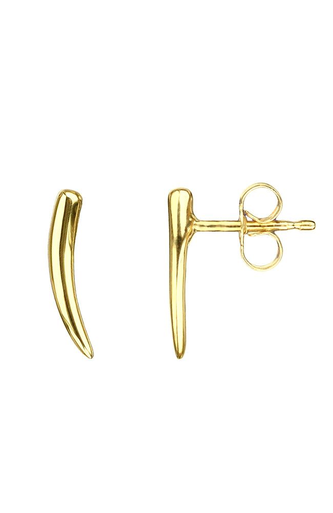 Gold Slim Curve Stud Earrings / Nina B Jewellery