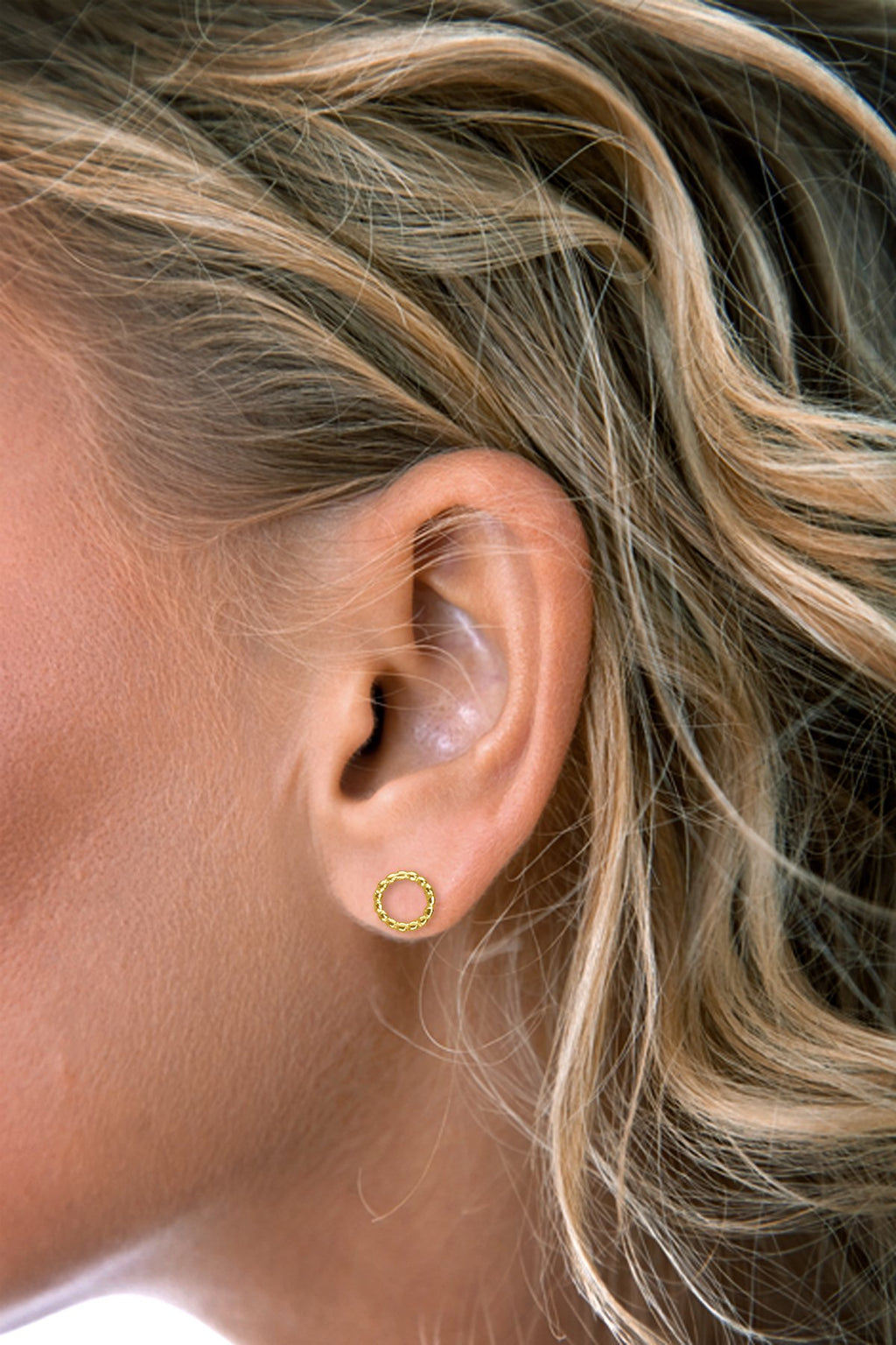 Gold Circle Stud Earring