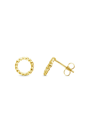 Gold Circle Stud Earrings | Nina B Jewellery