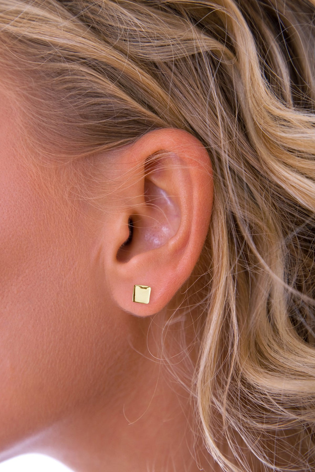 Elegant Four Sided Gold Earring