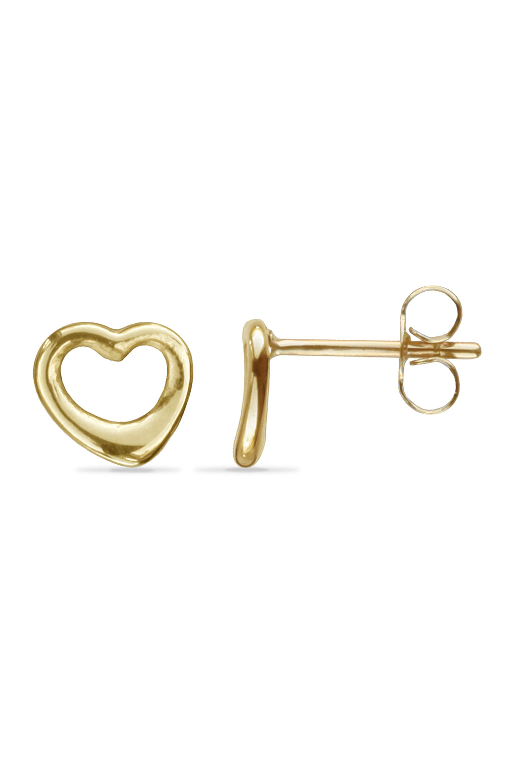 Gold Heart Stud Earrings | Nina B Jewellery