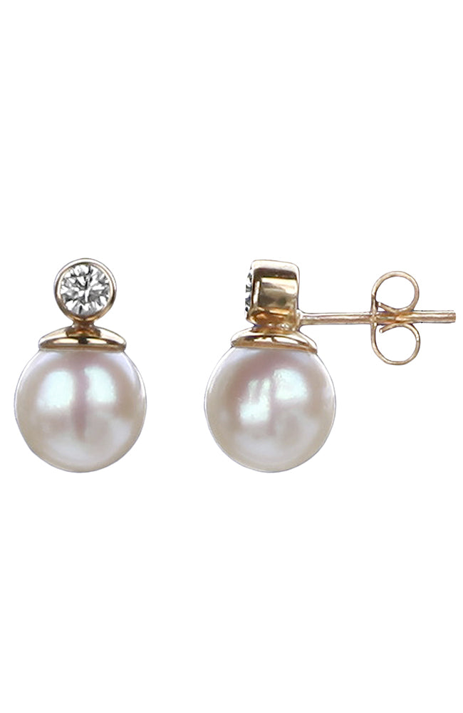 Diamond and Akoya Pearl Earrings / Nina B Jewellery
