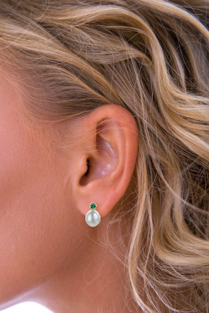 Emerald & Pearl Earrings