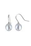 Black Freshwater Pearl Silver Drop Earrings