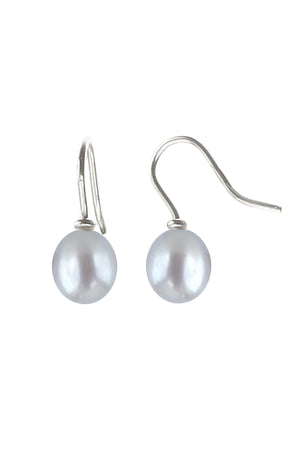 Pink Freshwater Pearl Silver Drop Earrings
