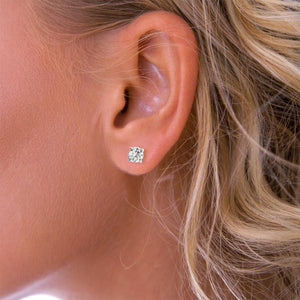 Cubic Zirconia White Gold Stud Earrings