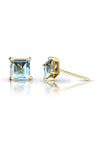 CZ Gold square stud earrings