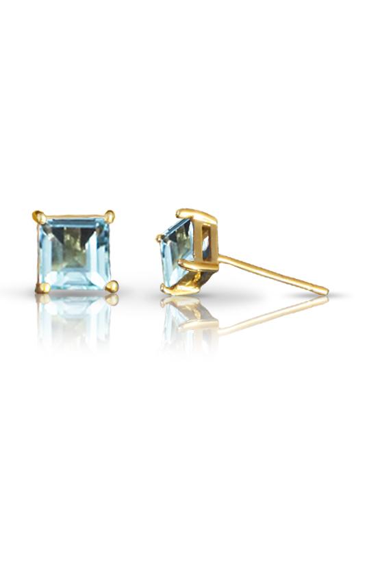 Blue Topaz Gold Stud Earrings / Nina B Jewellery