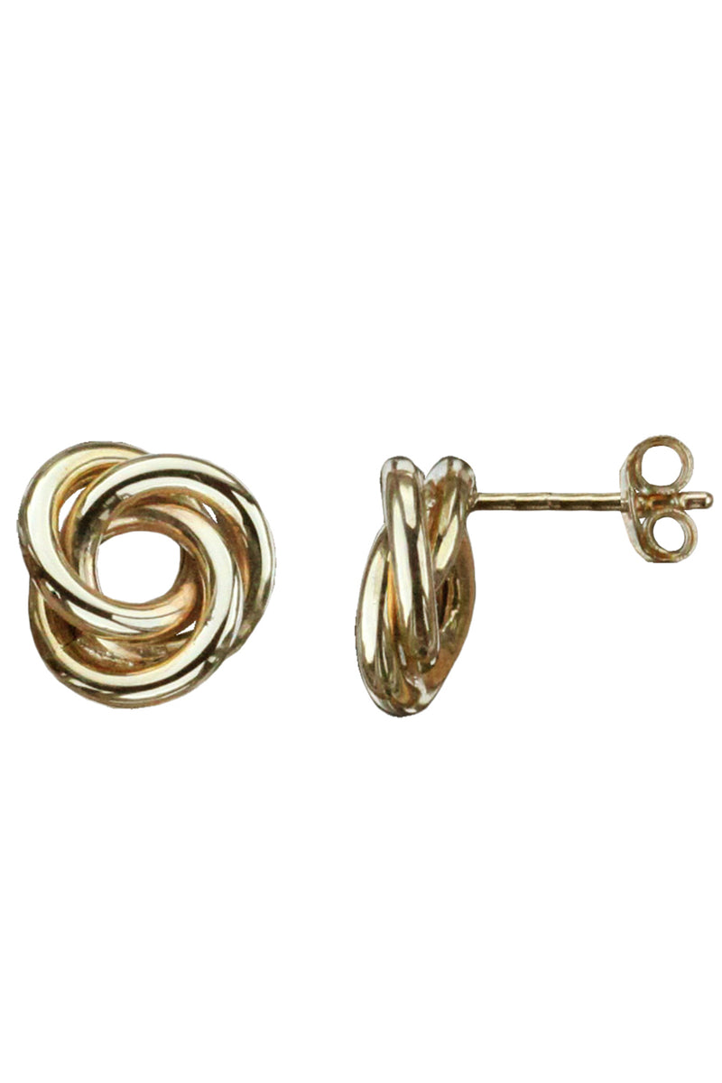 Gold Loose Swirl Knot Stud Earring