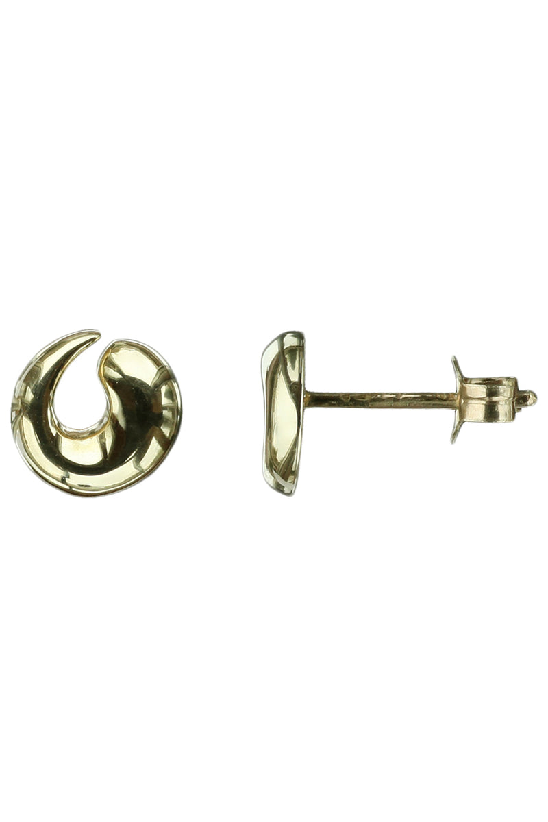 Gold Swirl Round Stud Earring