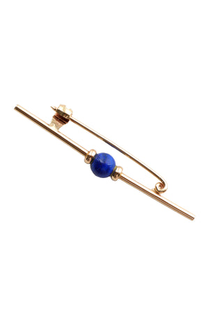 9ct Gold Bar Brooch with Lapis