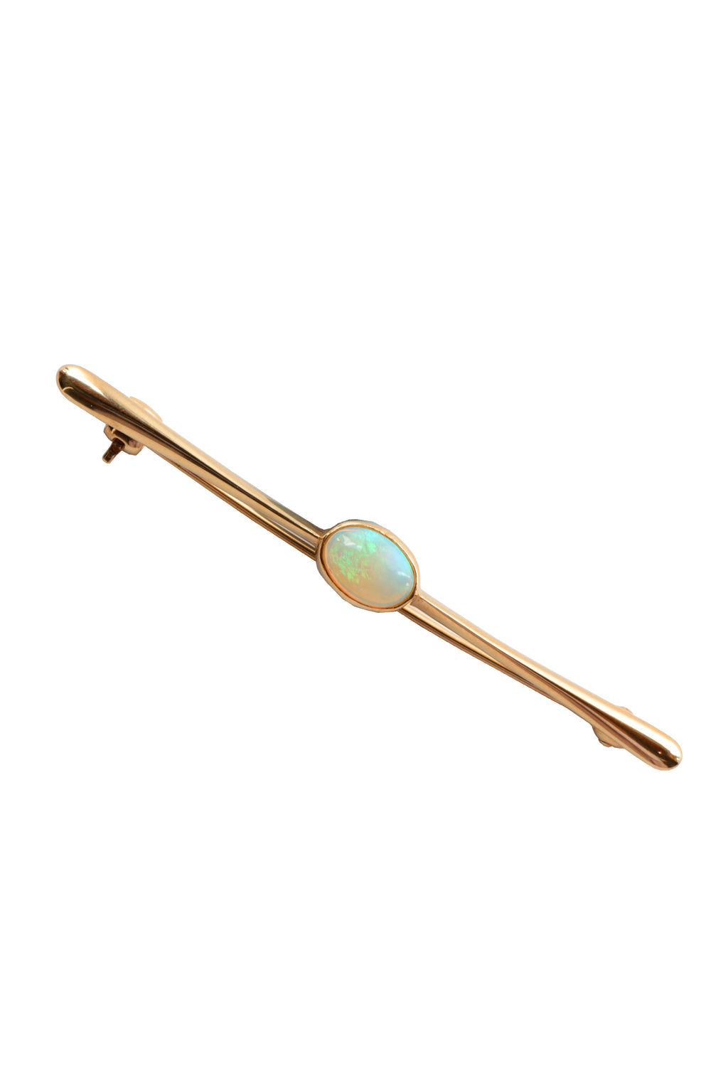 9ct Gold Bar Brooch with Opal