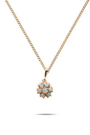 9ct Gold Opal Cluster Pendant