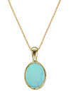 Large Opal Gold Pendant & Chain