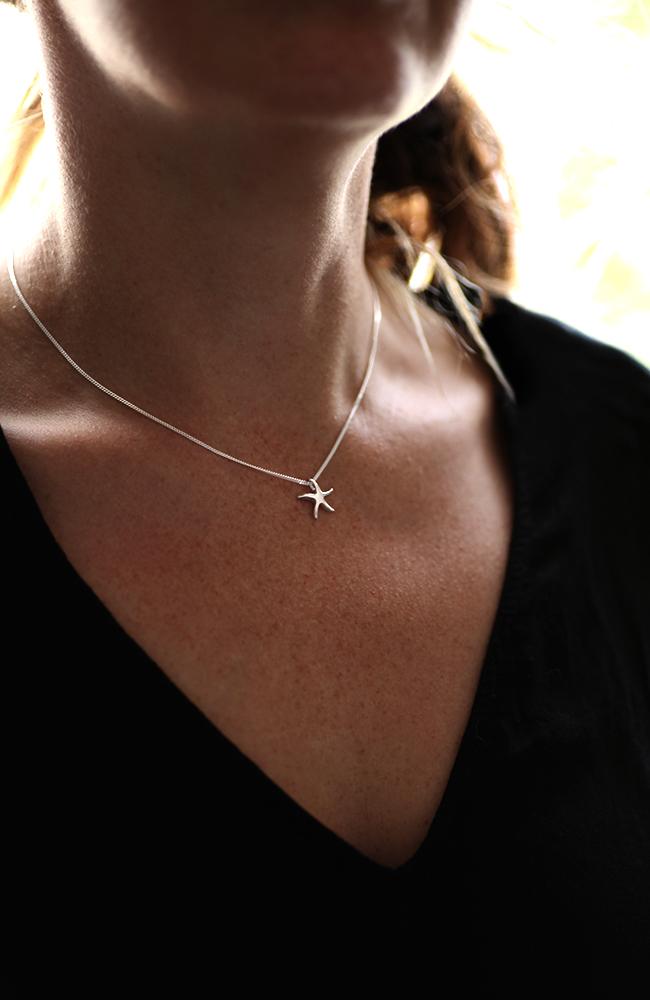 Nautical Jewelry 14k White Gold Starfish Pendant with Diamond 849-00067 -  Churchwell's Jewelers