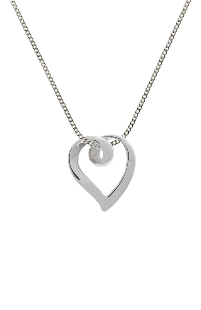 White gold heart pendant / Nina B jewellery