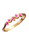 Pink sapphire yellow gold ring