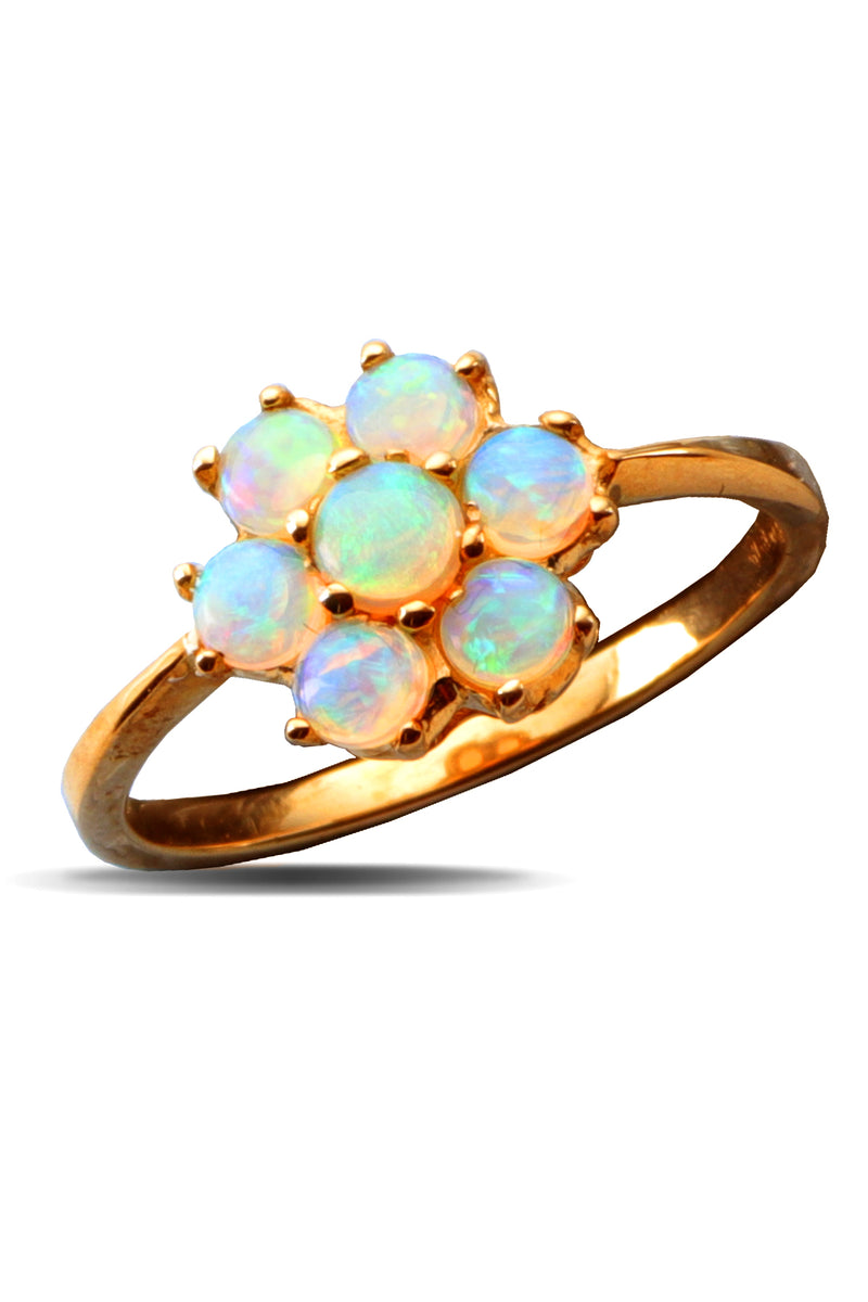 Opal Flower Gold Ring