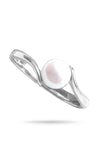 White Gold Swerve Pearl Ring