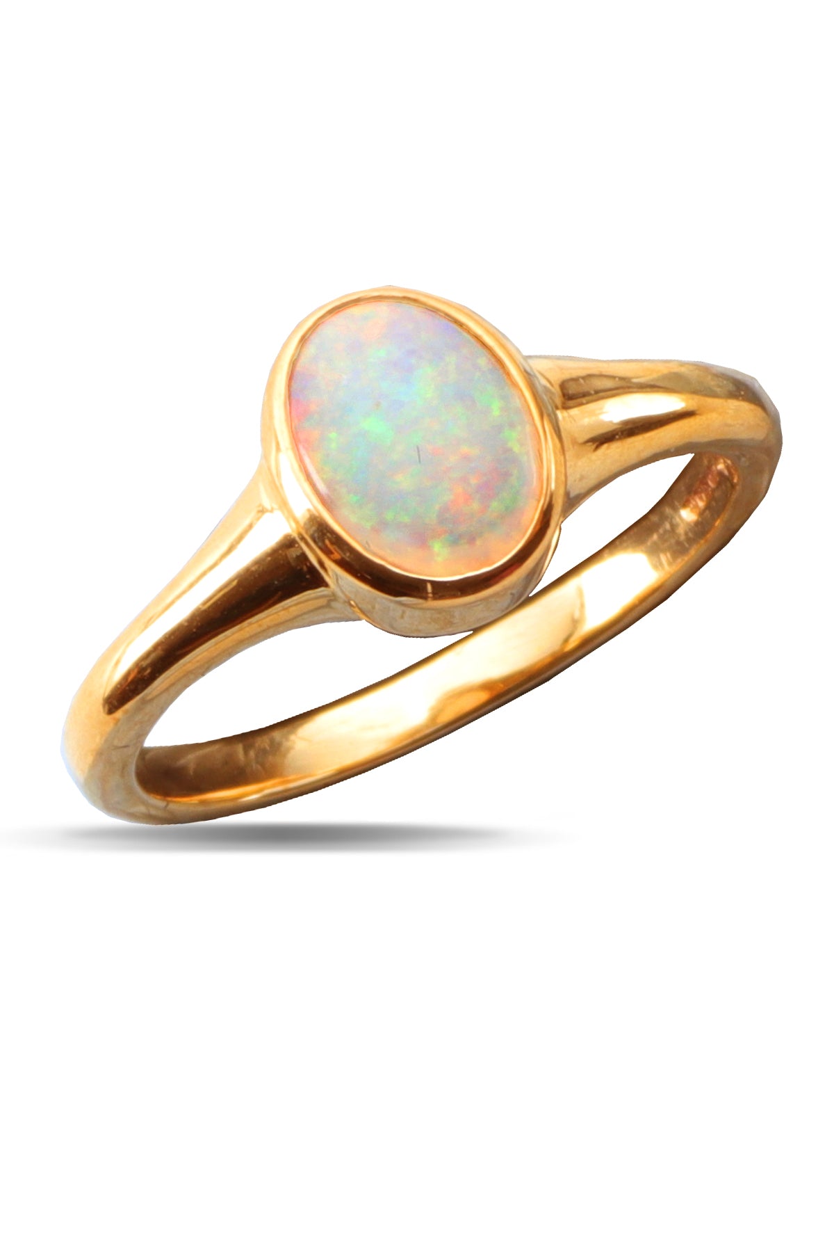 Blue Rainbow Australian Opal Ring | Yellow Gold | Mokume Gane – Jason Ree  Design
