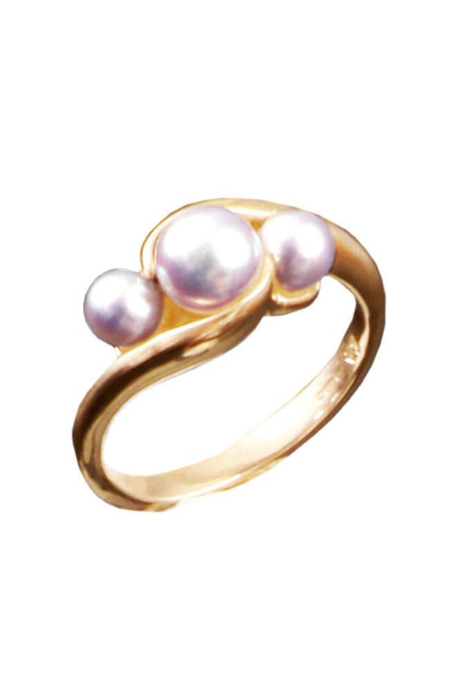 Pearl Swirl Gold Ring