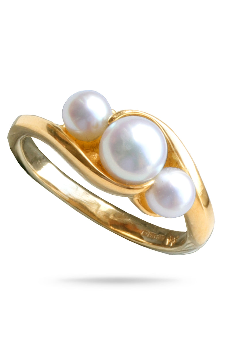 Pearl Swirl Gold Ring