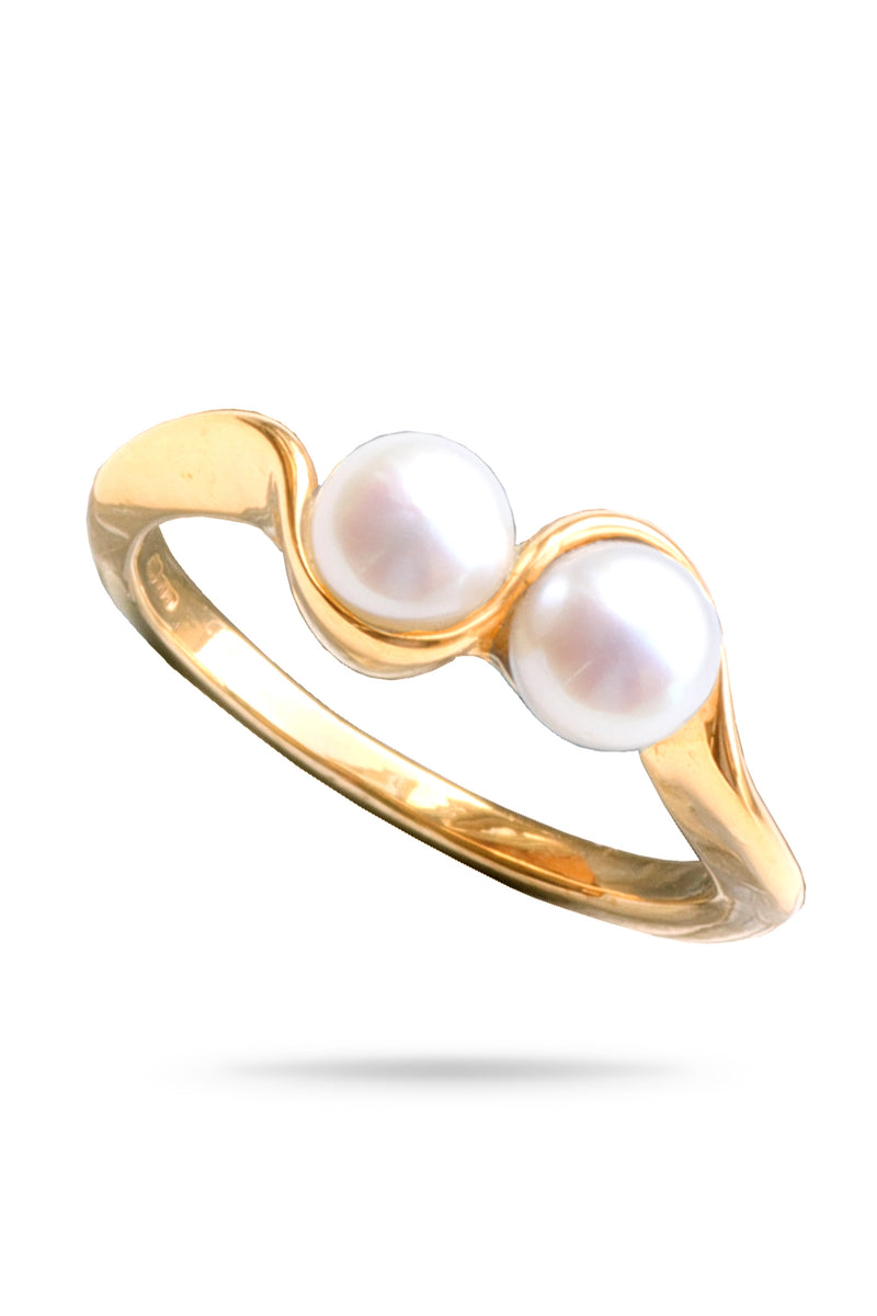 9ct Gold Double Pearl Ring