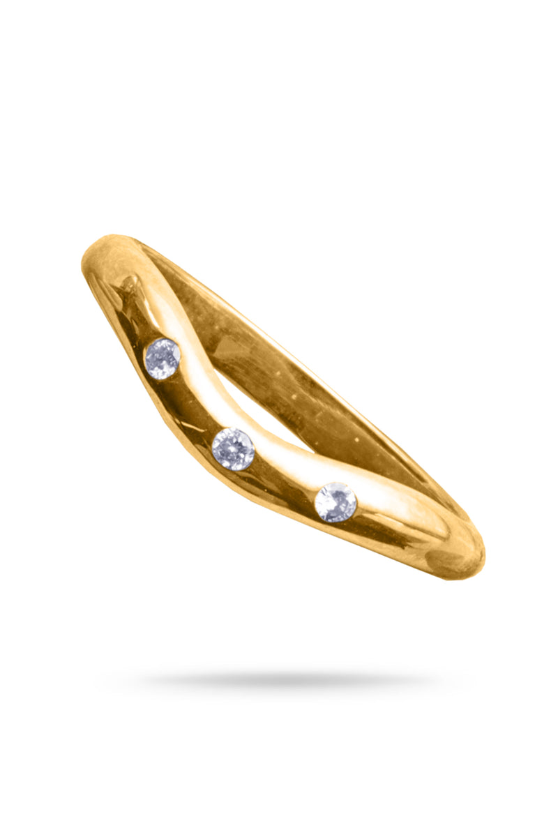 9ct Gold Diamond Set Wishbone Ring