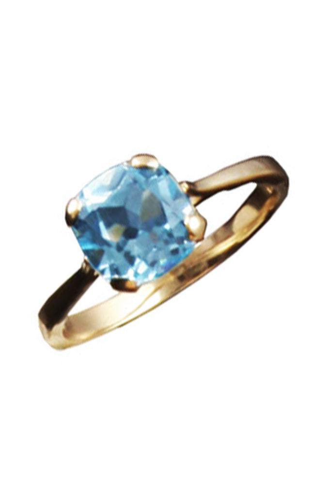 Blue Topaz yellow gold ring / Nina B Jewellery
