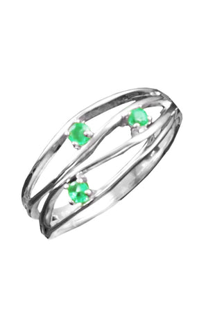 Emerald Encrusted White Gold Ring