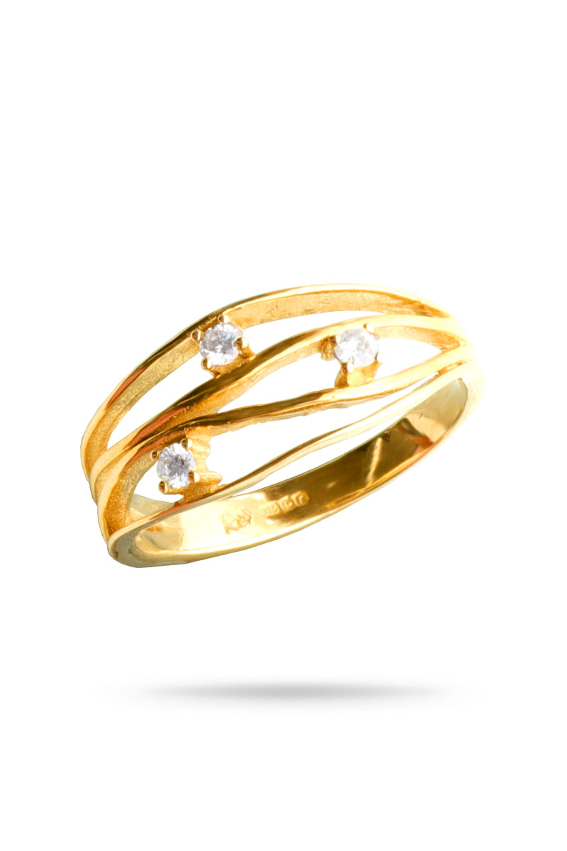 9ct Gold & Diamond Wave Ring